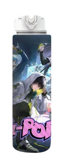 Дитяча пляшка для води з трубочкою Кейпоп мисливиці на демонів KPop Demon Hunters 750 мл 2972984201 фото