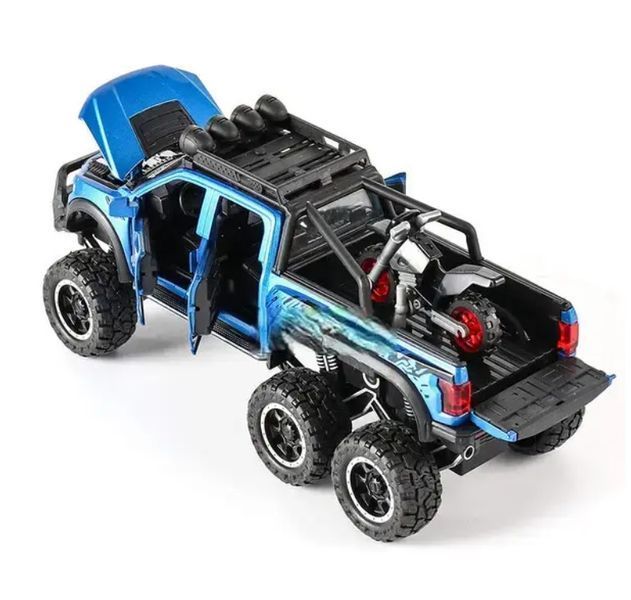 Моделька металева інерційна шестиколісна машинка Ford Raptor F150 2659067132 фото