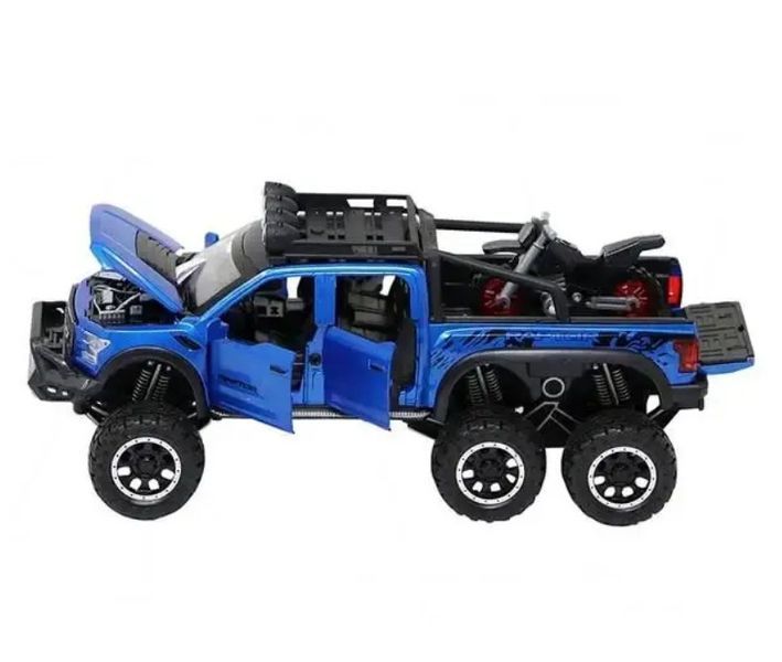 Моделька металева інерційна шестиколісна машинка Ford Raptor F150 2659067132 фото