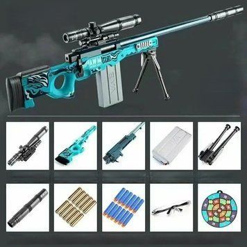 Большая игрушечная снайперская винтовка AWM с оптическим прицелом 130 см 0000275 фото