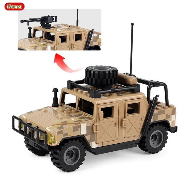 Автомобиль конструктор военная машина хаммер для фигурок спецназ swat с песочная 1512474351 фото