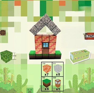 Дитячий магнітний конструктор дім майнкрафт Minecraft 2647247141 фото