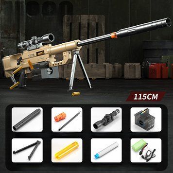 Игрушечная автоматическая снайперская винтовка CheyTac М200 с оптическим прицелом 115 см 0000270 фото
