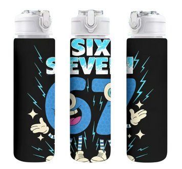 Детская бутылочка для воды с трубочкой 67 Сикс Севен Укради Брейнрот Six Seven Steal a Brainrot 750 мл 2979492380 фото