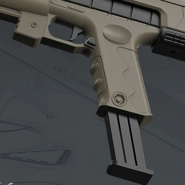Іграшковий пластиковий пістолет кулемет Глок автомат бластер з м'якими кулями та гільзами 56 фото