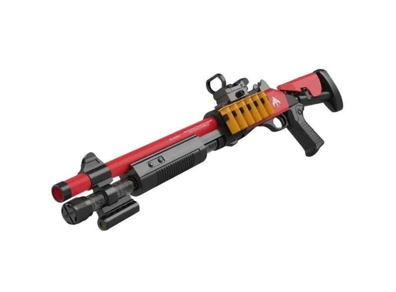 Игрушечный помповый дробовик Magnum Shotgun стреляющий мягкими пулями с лазерным прицелом 372 фото