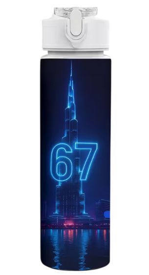 Детская бутылочка для воды с трубочкой 67 Сикс Севен Укради Брейнрот Six Seven Steal a Brainrot 750 мл 2979494181 фото