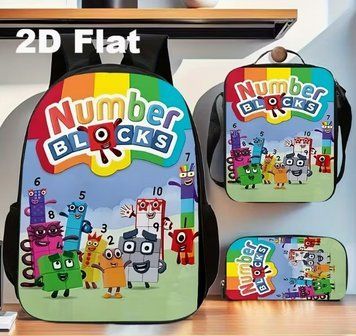 Набір із 3 предметів Рюкзак Пенал Ланчбокс Numberblocks 2986993701 фото