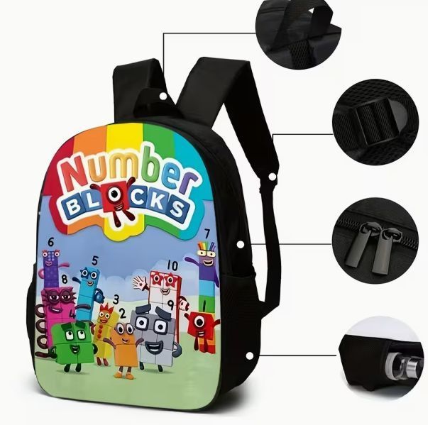 Набір із 3 предметів Рюкзак Пенал Ланчбокс Numberblocks 2986993701 фото