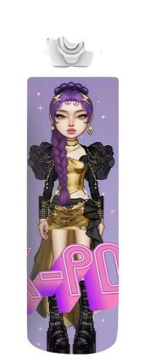Дитяча пляшка для води з трубочкою Кейпоп мисливиці на демонів KPop Demon Hunters 750 мл 2968974990 фото