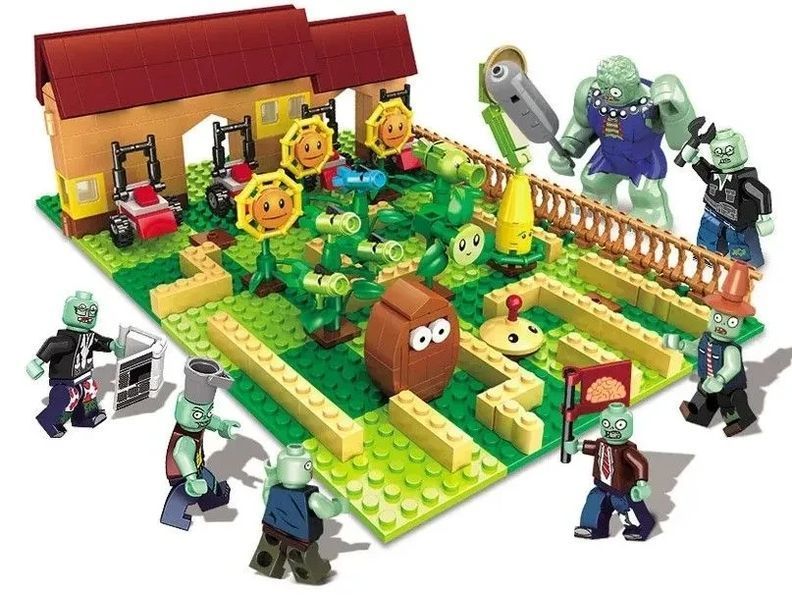 Конструктор набор растения против зомби 595 деталей Plants vs Zombies в подарочной коробке 90070 фото