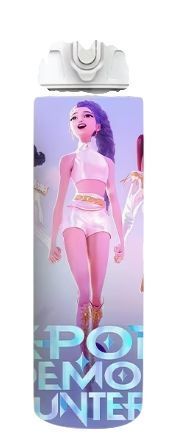Дитяча пляшка для води з трубочкою Кейпоп мисливиці на демонів KPop Demon Hunters 750 мл 2881880092 фото