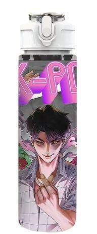 Дитяча пляшка для води з трубочкою Кейпоп мисливиці на демонів KPop Demon Hunters 750 мл 2936604750 фото