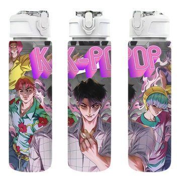 Детская бутылочка для воды с трубочкой Кейпоп охотницы на демонов KPop Demon Hunters 750 мл 2936604750 фото