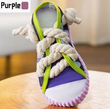 Мягкая игрушка кед с канатом для домашних животных собак с фиолетовой подошвой 3049066062 фото