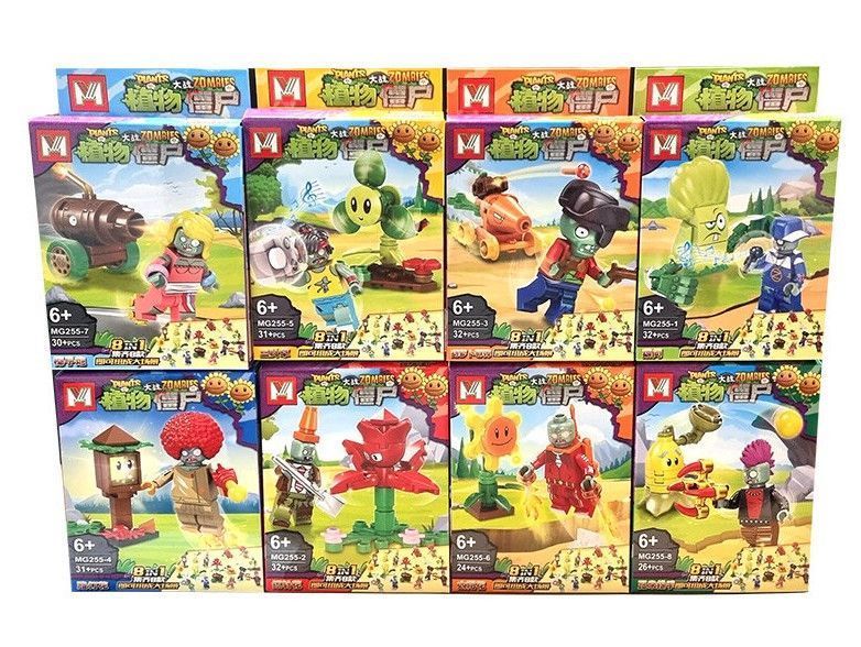 Конструктор фігурки рослини проти зомбі 238 деталей Plants vs Zombies в коробці для лего MG255 фото