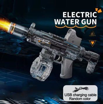 Игрушечный электрический водяной автомат UMP45 с подсветкой LED с трассерной насадкой 252 фото