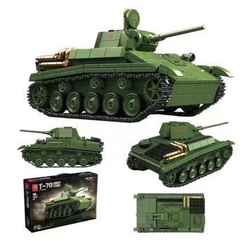 Конструктор советский танк Т70 и 3 фигурки 689 деталей 2647456044 фото