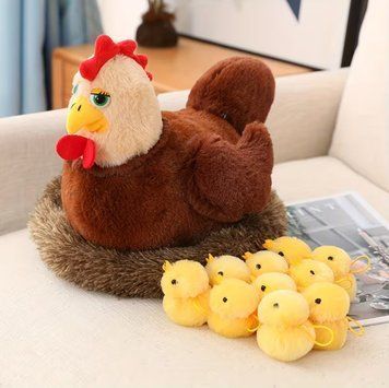 Мягкая игрушка курица и десять цыплят 29 см 2855097914 фото