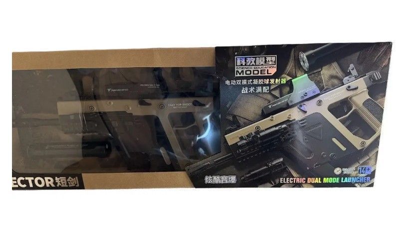 Игрушечный премиальный электрический гидрогелевый автомат Kriss Vector на орбизах с подсветкой трассером 0000276 фото