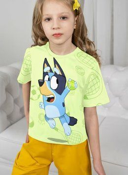 Футболка на девочку с коротким рукавом Блуи Хилер 9-10 лет салатовая 3018723440 фото