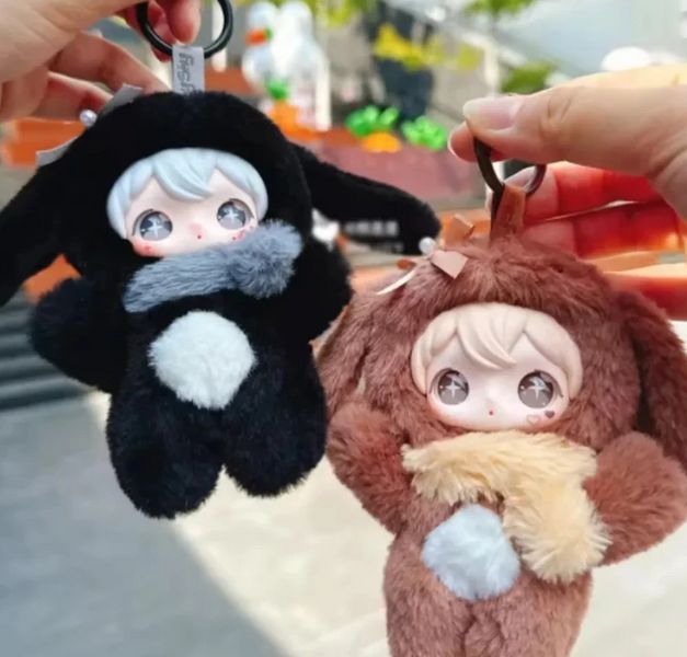 Мягкая игрушка брелок подвеска кукла зайчик кролик черный 12см 2786412328 фото
