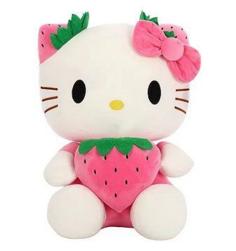 Мягкая игрушка кошечка Хеллоу Китти Hello Kitty с клубничкой 20cм 2662099558 фото