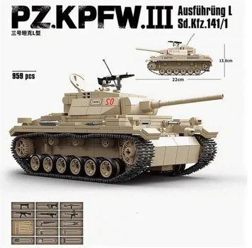 Військовий архітектор німецький танк Pz.Kpfw. ІІІ Ausf часів Другої світової війни 959 деталей 2658214166 фото