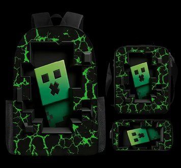 Набор 3 предметов Рюкзак Пенал Ланчбокс Крипер Майнкрафт Minecraft 05 3132681770 фото