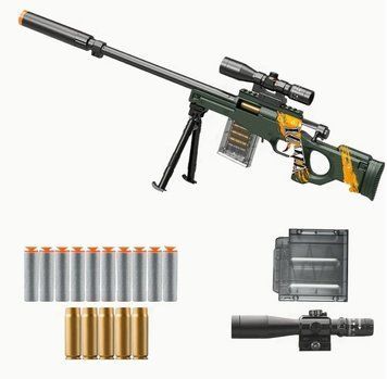 Игрушечная мини снайперская винтовка AWM с оптическим прицелом 75 см 246 фото