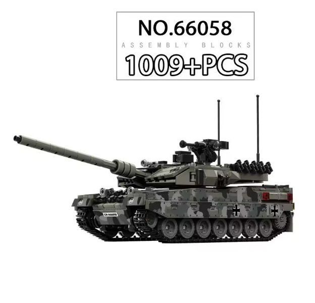 Военный конструктор немецкий танк леопард Leopard 2А7 в коробке 1009 деталей для лего 66058 фото