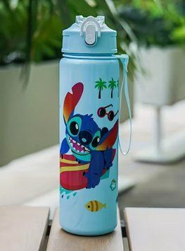 Детская бутылочка для воды с тубочкой Стич Stich 750 мл 2859317923 фото