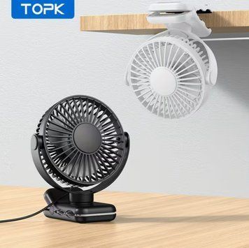 Портативный настольный мини вентилятор кондиционер USB TOPK с прищепкой 3087520689 фото