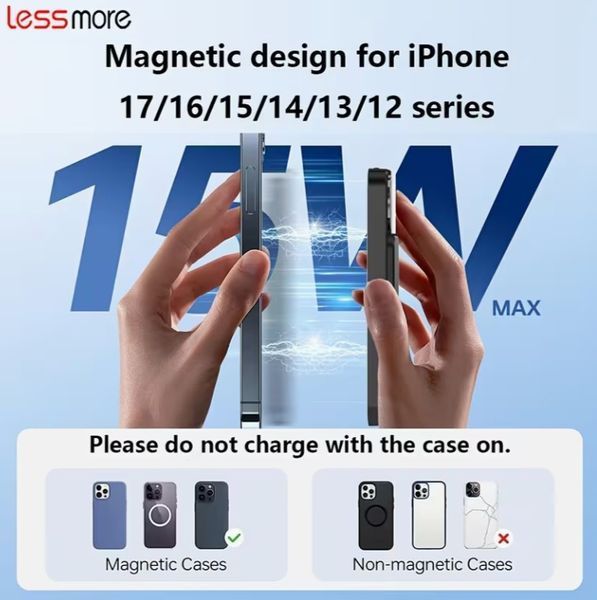 Магнитный беспроводной повербанк Lessmore 10000mAh MagSafe для iPhone, Samsung 3071065669 фото