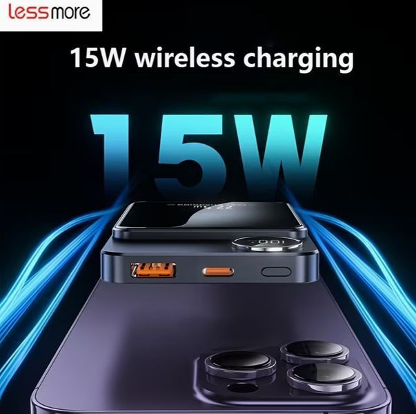 Магнитный беспроводной повербанк Lessmore 10000mAh MagSafe для iPhone, Samsung 3071065669 фото