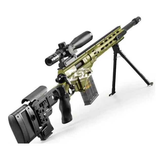 Большая игрушечная снайперская винтовка MSR МСР с оптическим прицелом стреляет мягкими пулями с гильзой 120 см 0000260 фото