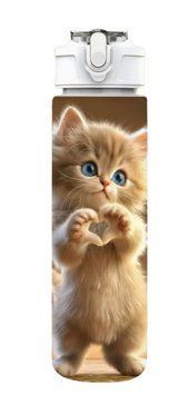 Детская бутылочка для воды с трубочкой котик 750 мл 3039606823 фото