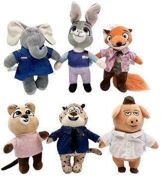 Набір м'яких іграшок Зверополіс Зоотопія Zootopia 6 штук 2874893120 фото