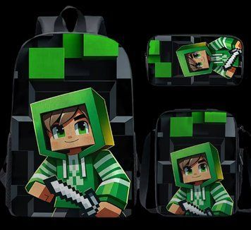 Набір із 3 предметів Рюкзак Пенал Ланчбокс Кріпер Майнкрафт Minecraft 3124224888 фото