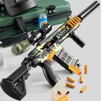 Игрушечный механический автомат винтовка М416 стреляет поролоновыми пулями с гильзой 19 фото