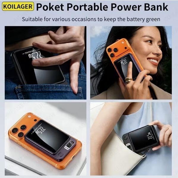 Магнитный беспроводной повербанк 10000mAh MagSafe для iPhone, Samsung 3071070524 фото