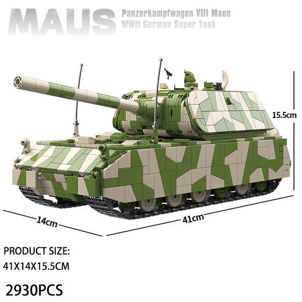 Конструктор над важкий німецький танк Маус Maus друга світова війна в коробці 2930 деталей 2971051625 фото