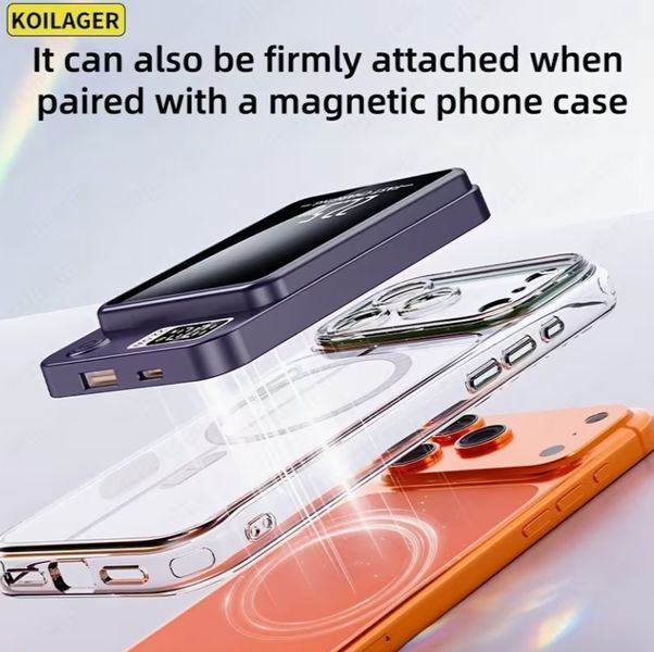 Магнитный беспроводной повербанк 10000mAh MagSafe для iPhone, Samsung 3071070524 фото