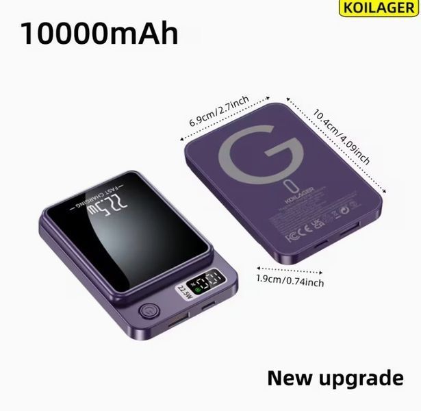 Магнитный беспроводной повербанк 10000mAh MagSafe для iPhone, Samsung 3071070524 фото