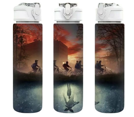 Детская бутылочка для воды с трубочкой очень странные дела Stranger Things 750 мл 2972490048 фото