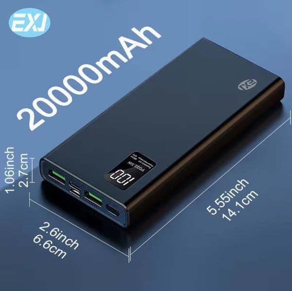 Повербанк 20000mAh с индикатором батареи и быстрой зарядкой 3071075199 фото