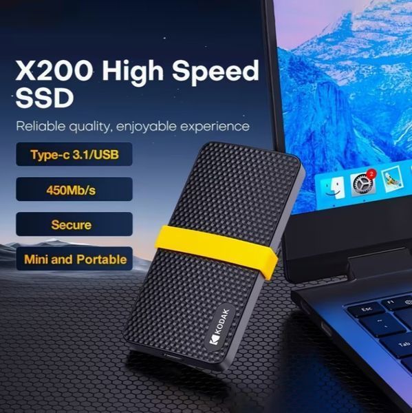 Портативный высокоскоростной внешний SSD-накопитель Kodak 256GB 3071086775 фото