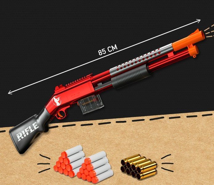 Игрушечный деткий помповый дробовик красный 199 фото