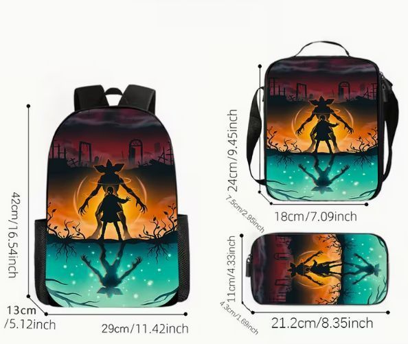 Набір із 3 предметів Рюкзак Пенал Ланчбокс Дуже Дивні Дива Stranger Things 2953308778 фото
