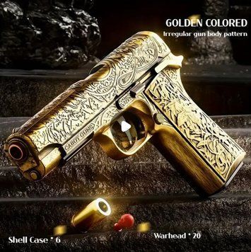 Игрушечный детский механический пистолет кольт М1911 стреляет пластиковыми пулями с гильзой 223 фото